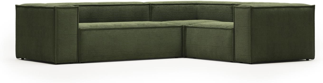 Elegant Grøn Ribfløjl Hjørnesofa – Kave Home Tilbud