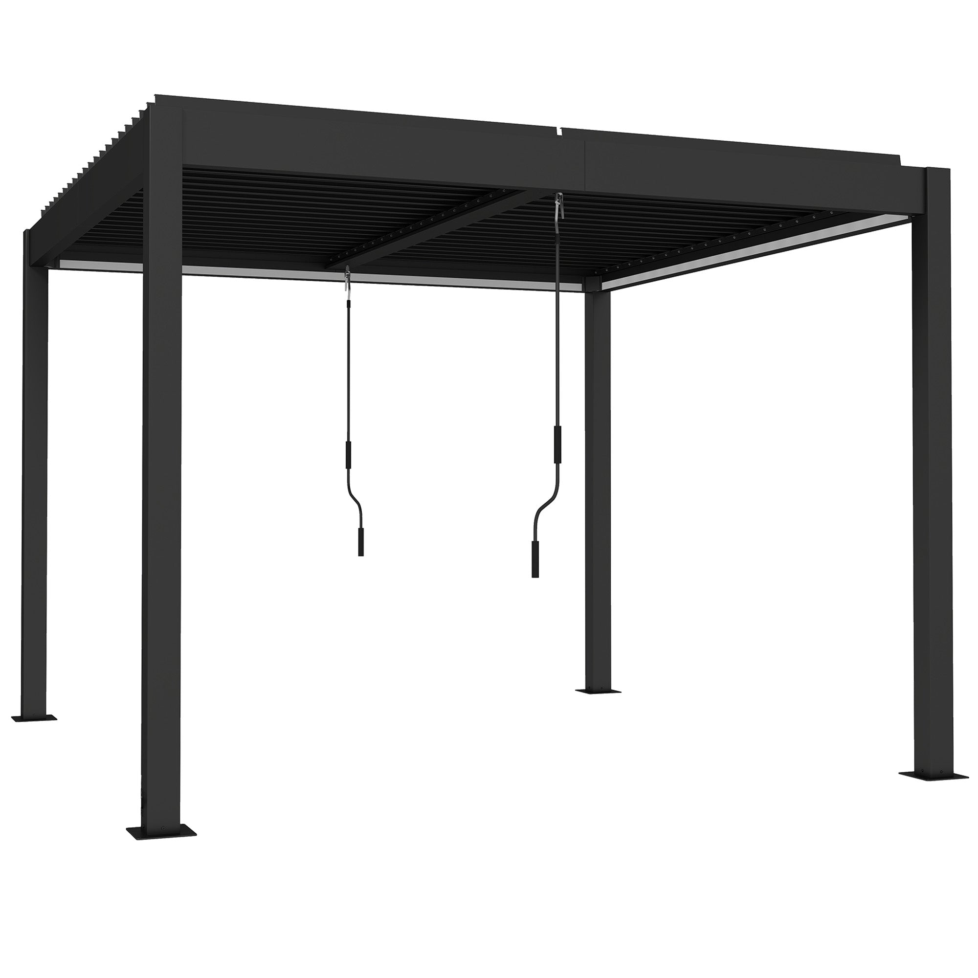 Pergola 3x3   Terrassetag   Aluminium Med Led-belysning  Fjernbetjening  Justerbart Lameltag