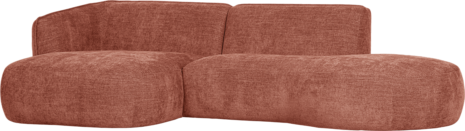 Hjørnesofa Venstrevendt Woood Polly   Rosa Polyester L278 D150 H71    Tidløs Organisk Stuekomfort