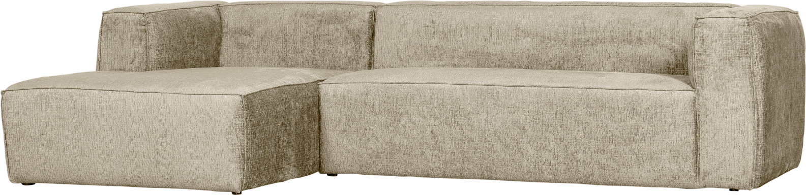Hjørnesofa Venstrevendt Woood Bean Velour Creme H73ã 175ã 305