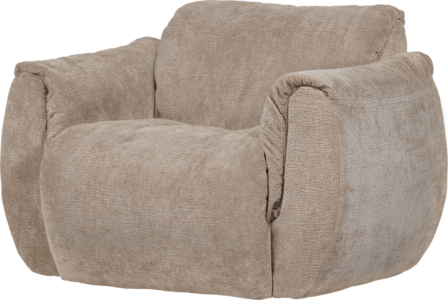 Lænestol Woood Baggy Drew 3d Chenille Stof  Sand  100  Polyester  B104