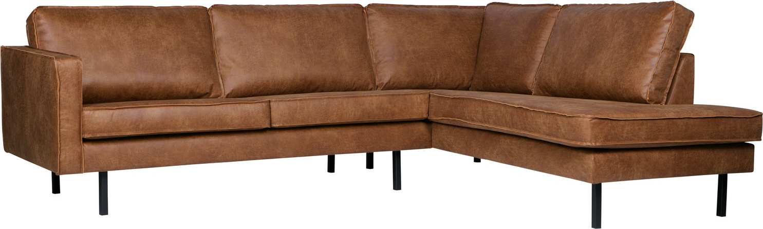 Hjørnesofa Woood Rodeo Loungesofa Cognac Ecoleather Genanvendt Læder B266xd213xh85   Højre