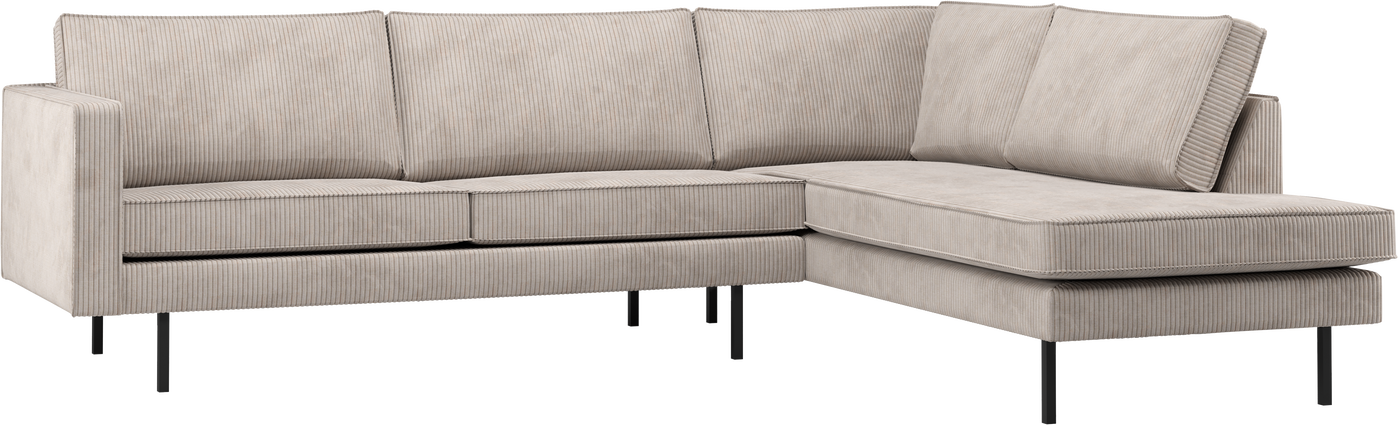 Hjørnesofa Woood Rodeo Loungesofa Ecru Ribstof Jacquard 266x213x85   Højre