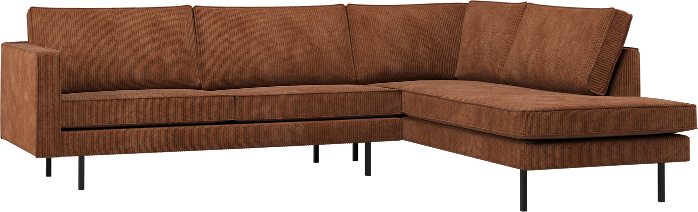 Højrevendt Hjørnesofa Woood Rodeo  Rustbrun Remy Rib Kordfløjl  B266ã D213ã H85