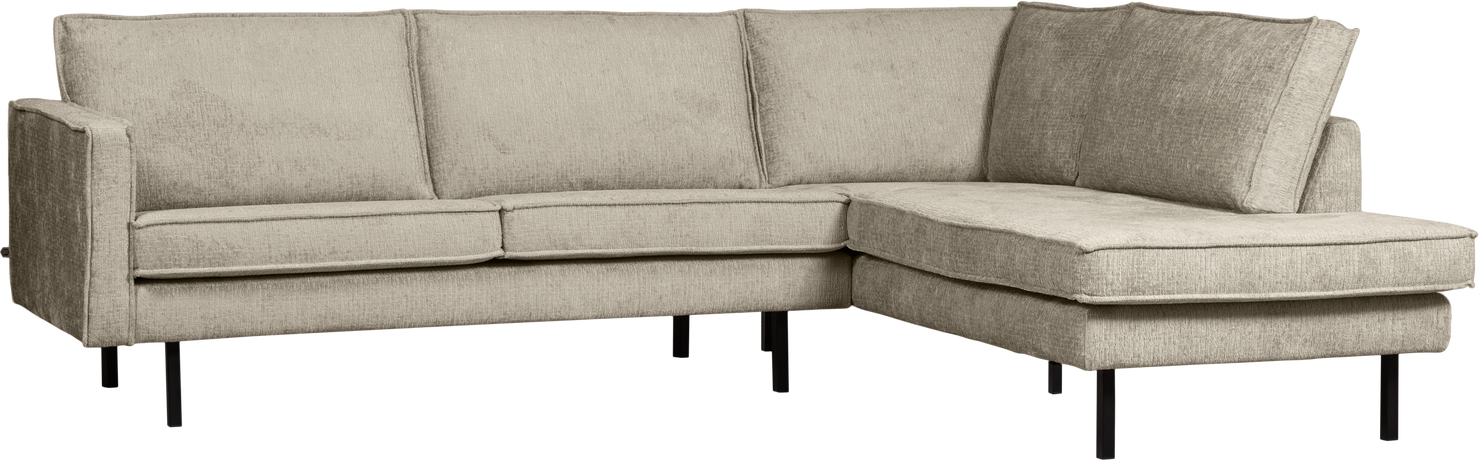 Loungesofa Hjørnesofa Woood Rodeo Højre 85x266x213   Wheatfield Struktureret Velour
