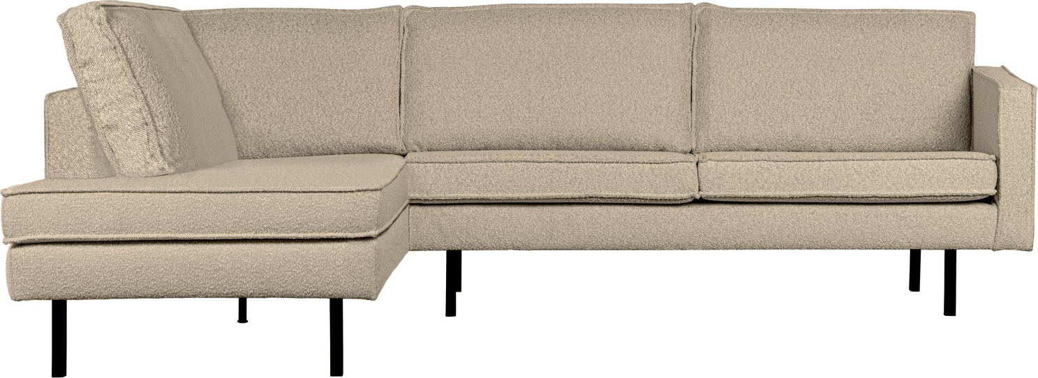 Hjørnesofa Loungesofa Woood Rodeo Bouclé Beige 266x213   Venstre