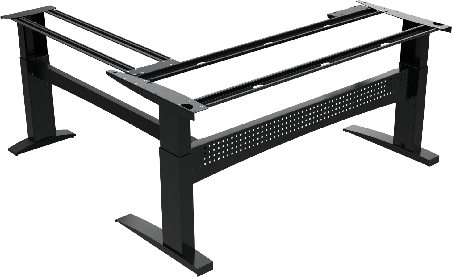 Justerbart Hæve-Sænkestel Zennord Flexdesk – Sort Metal Tilbud