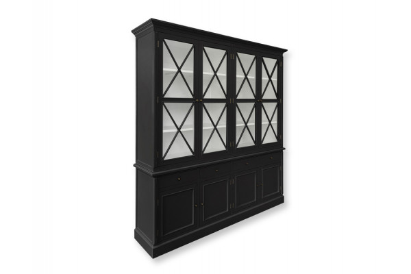 Elegant Alrø Vitrineskab i Sort/Hvid – Stilfuld Opbevaring