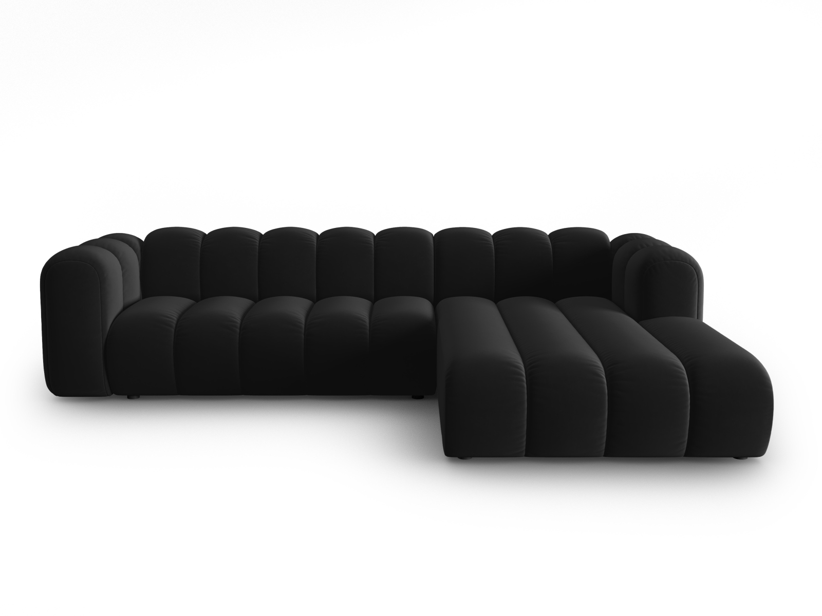 Micadoni Lupin Hjørnesofa i Sort Fløjl – Fantastisk Udsalg!