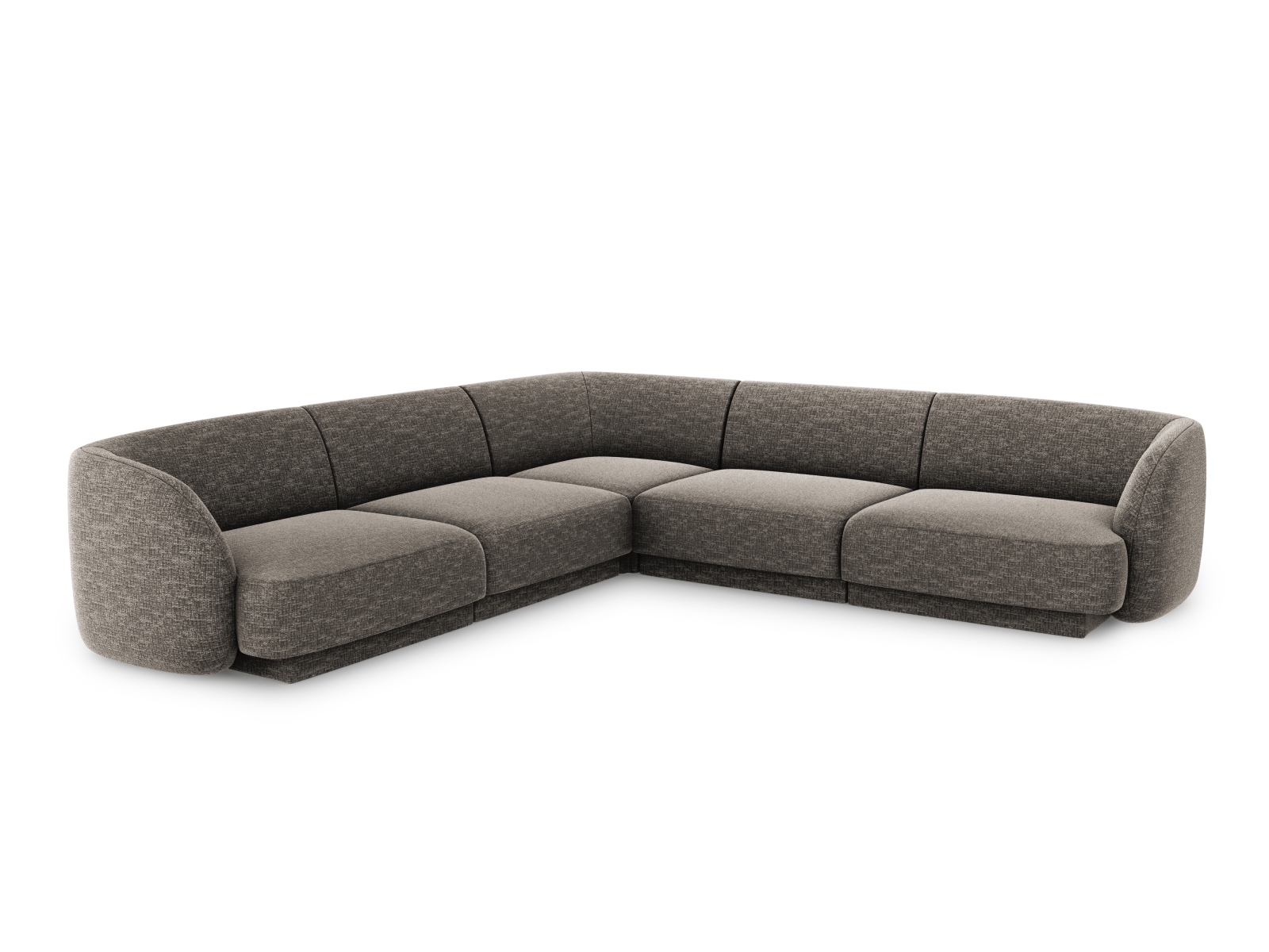 Micadoni Miley Symmetrical Hjørnesofa    Sæder Grå Chenille   Sort Plast