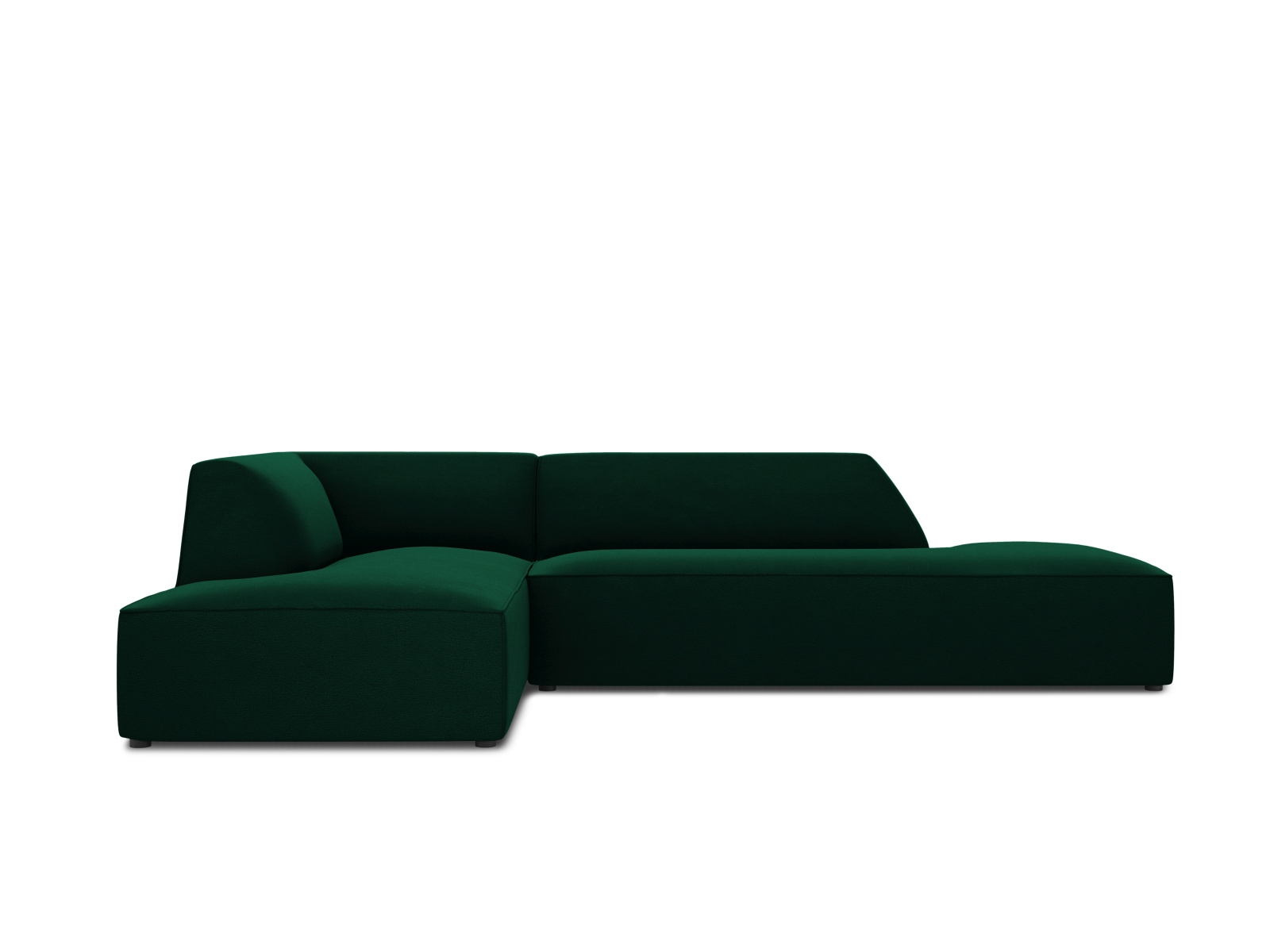 Micadoni Ruby Hjørnesofa Venstre - Grøn Fløjl & Sort Plast