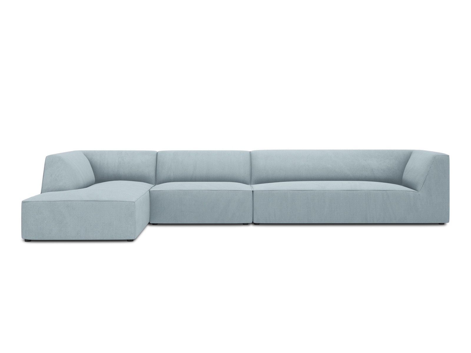 Micadoni Ruby Modul Hjørnesofa  Venstre    Sæder Blå Corduroy Fløjl   Sort Plast