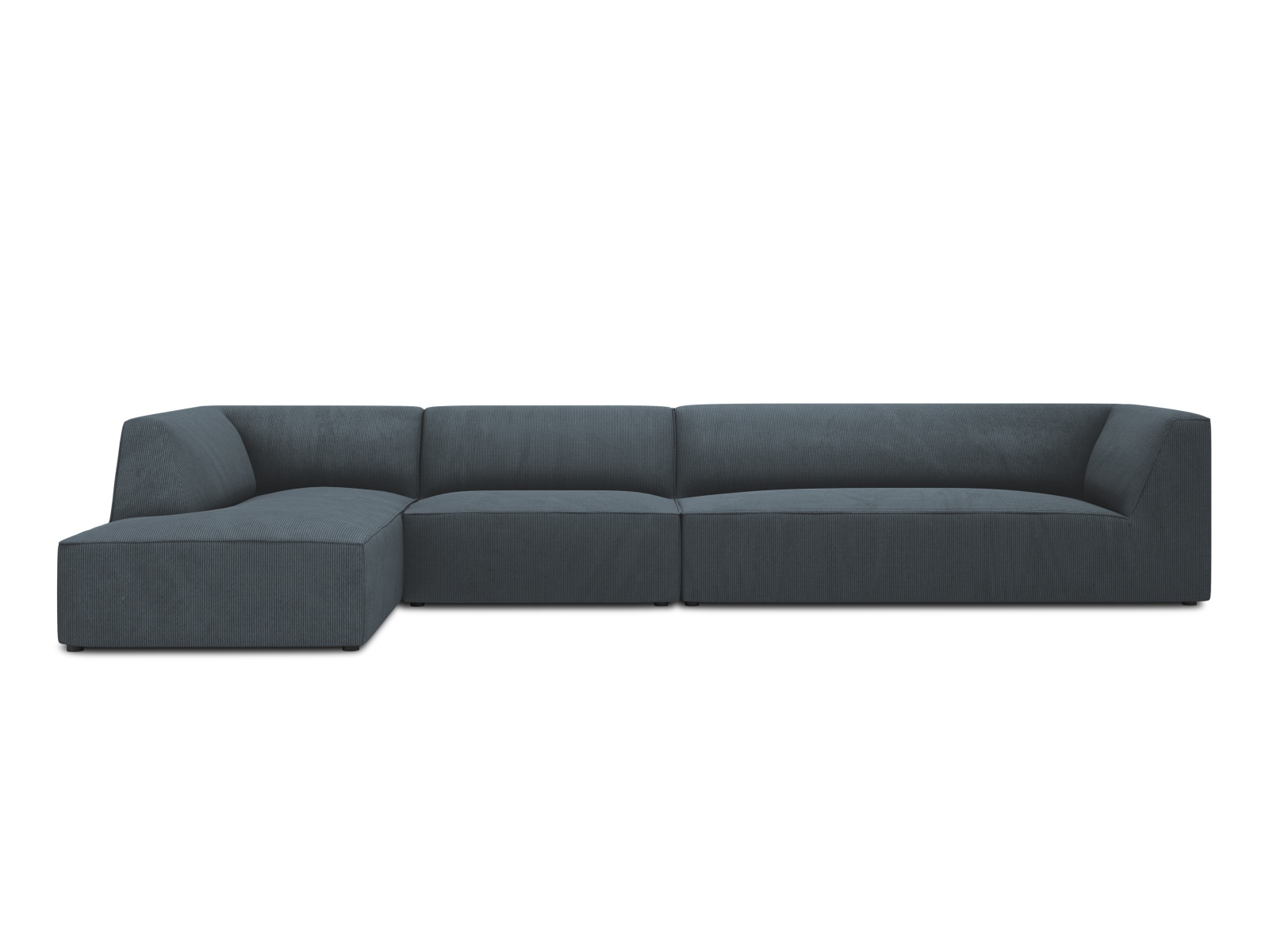Micadoni Ruby Modul Hjørnesofa  Venstre    Sæder Blå Corduroy Fløjl   Sort Plast