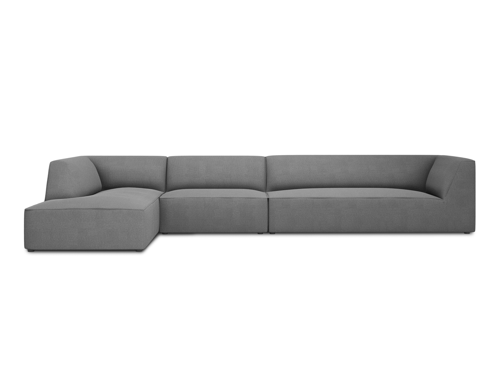 Micadoni Ruby Modul Hjørnesofa  Venstre    Sæder Grå Stof   Sort Plast