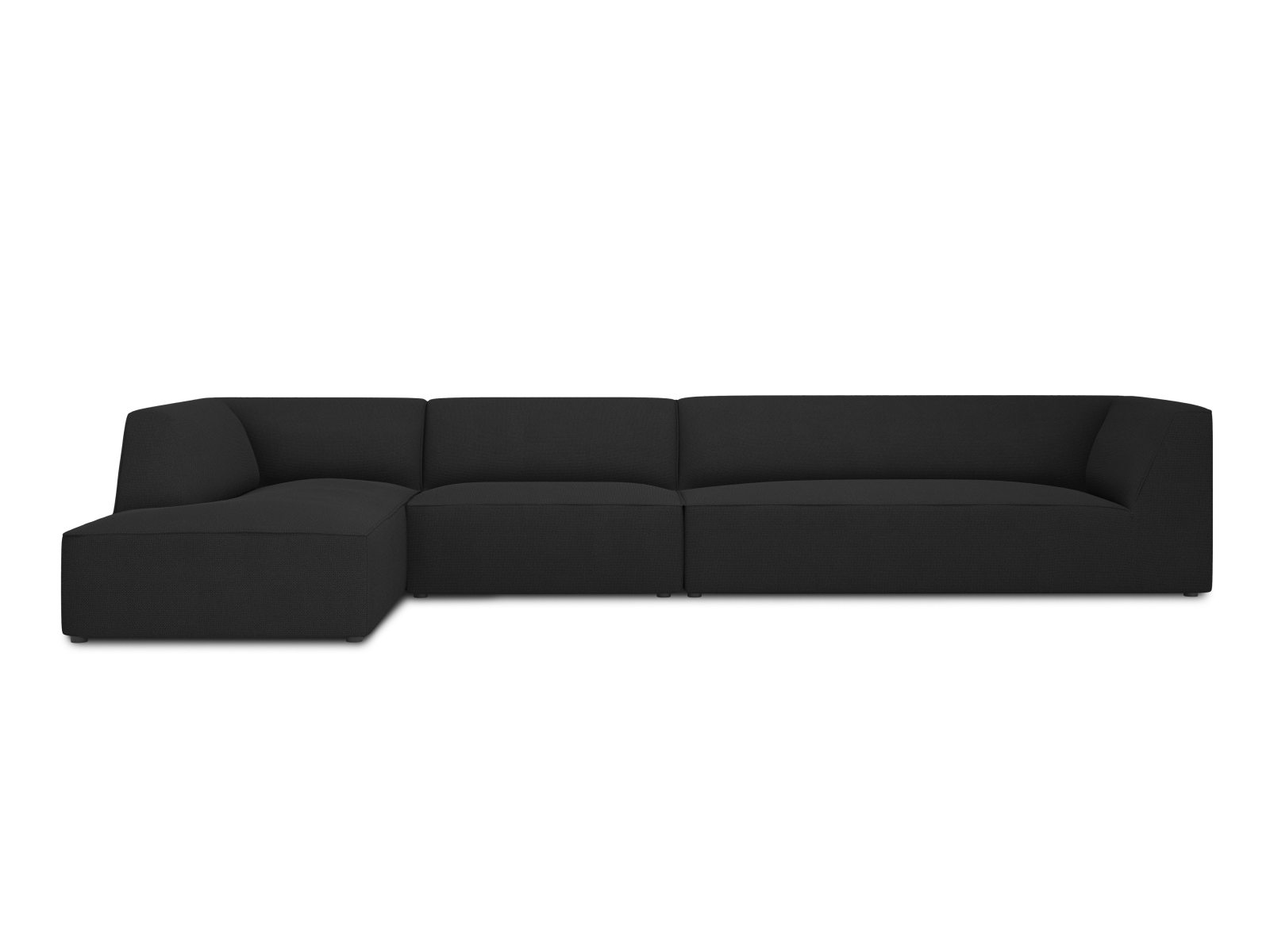 Micadoni Ruby Modul Hjørnesofa  Venstre    Sæder Sort Stof   Sort Plast