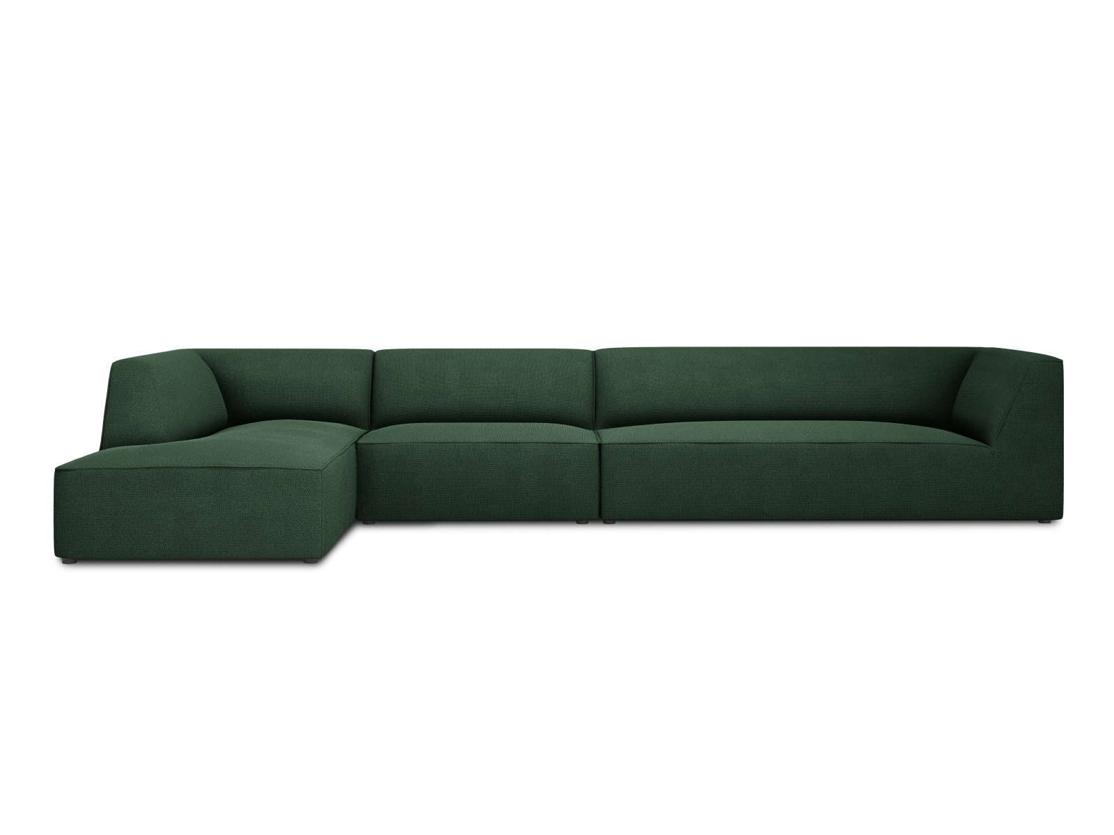 Micadoni Ruby Modul Hjørnesofa  Venstre    Sæder Grøn Stof   Sort Plast