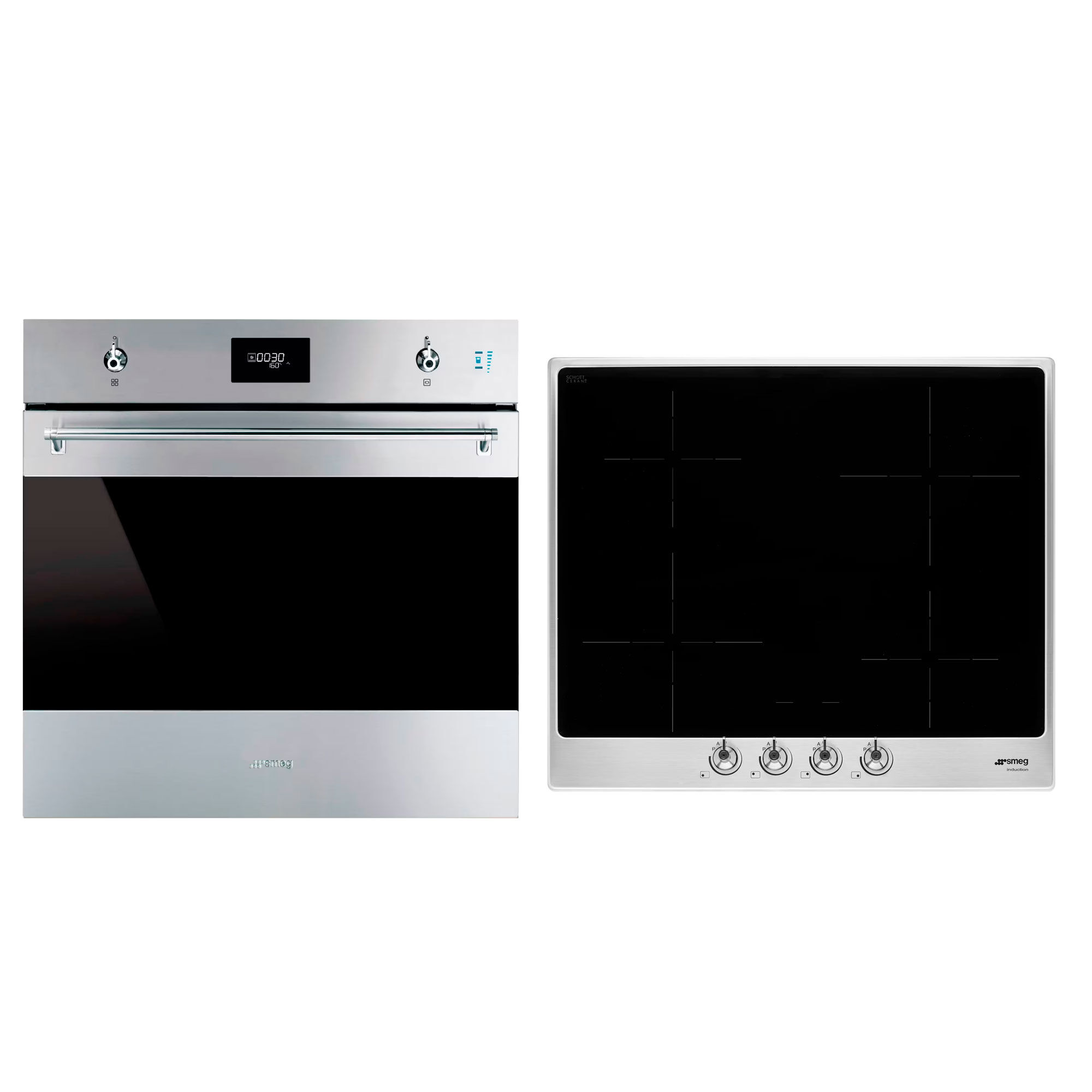 Smeg Classic Indbygningsovn   Induktionskogeplade 60    Rustfrit Stål