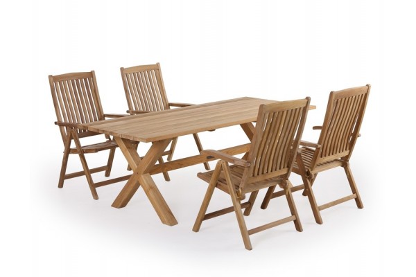Elegant Thor Teak X-leg Havemøbelsæt til Haven