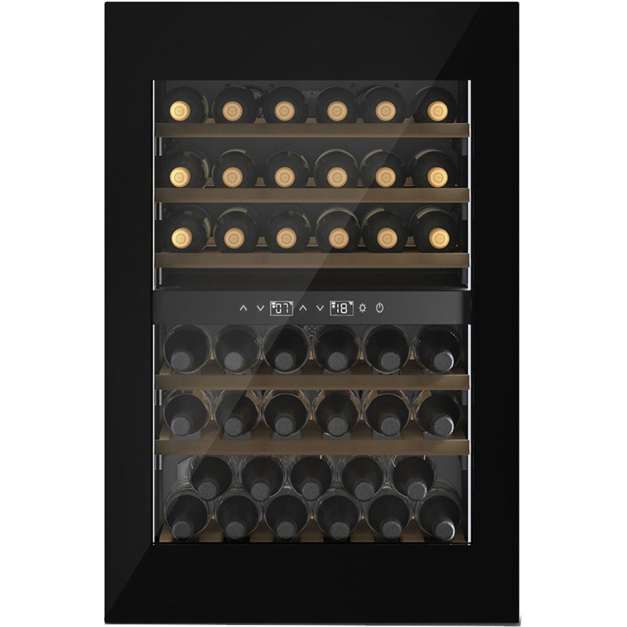 Elegant vinkøleskab til 41 flasker – Sort design på tilbud!