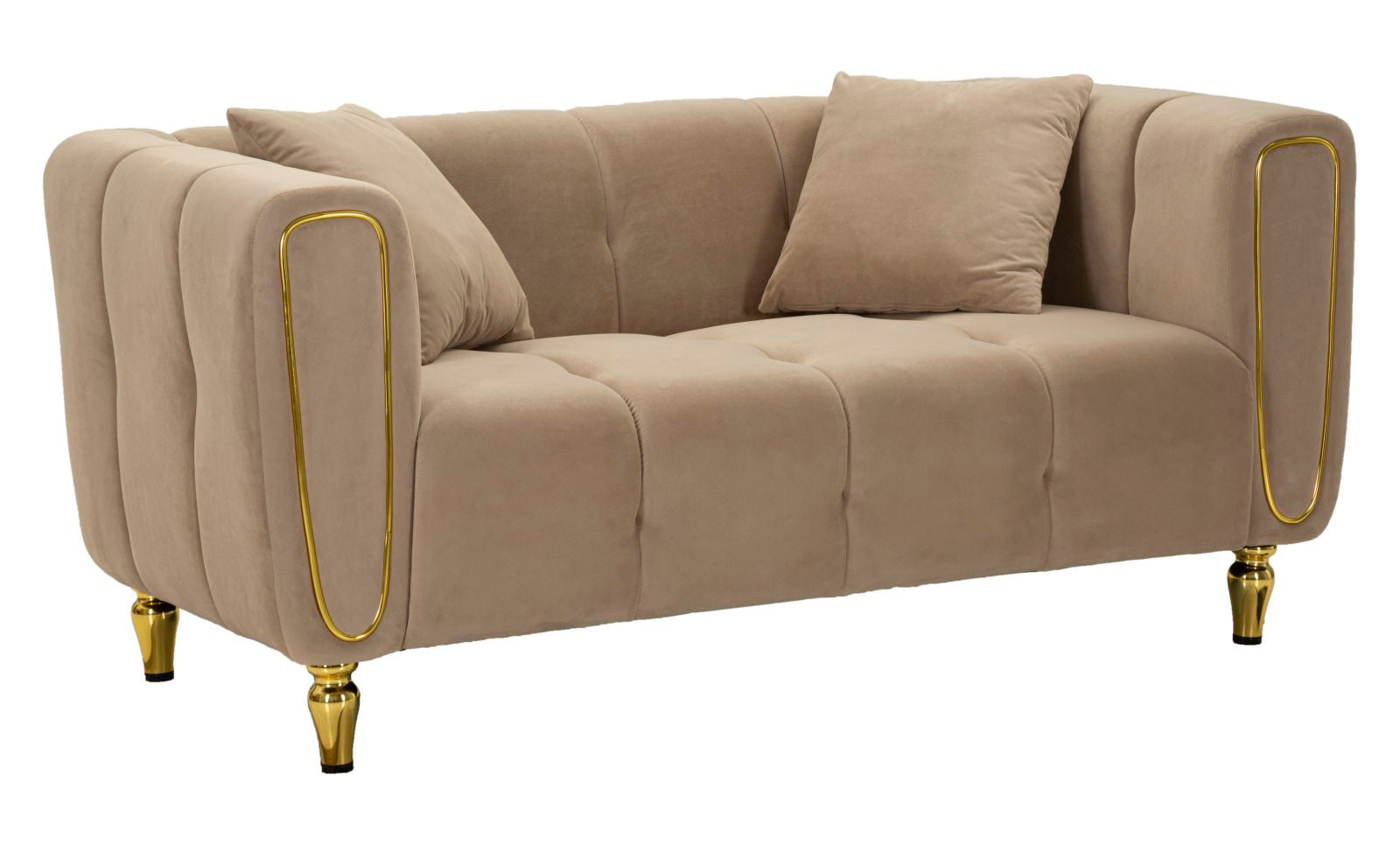 Glam  -personers Sofa Med Gyldne Ben    155x81x71