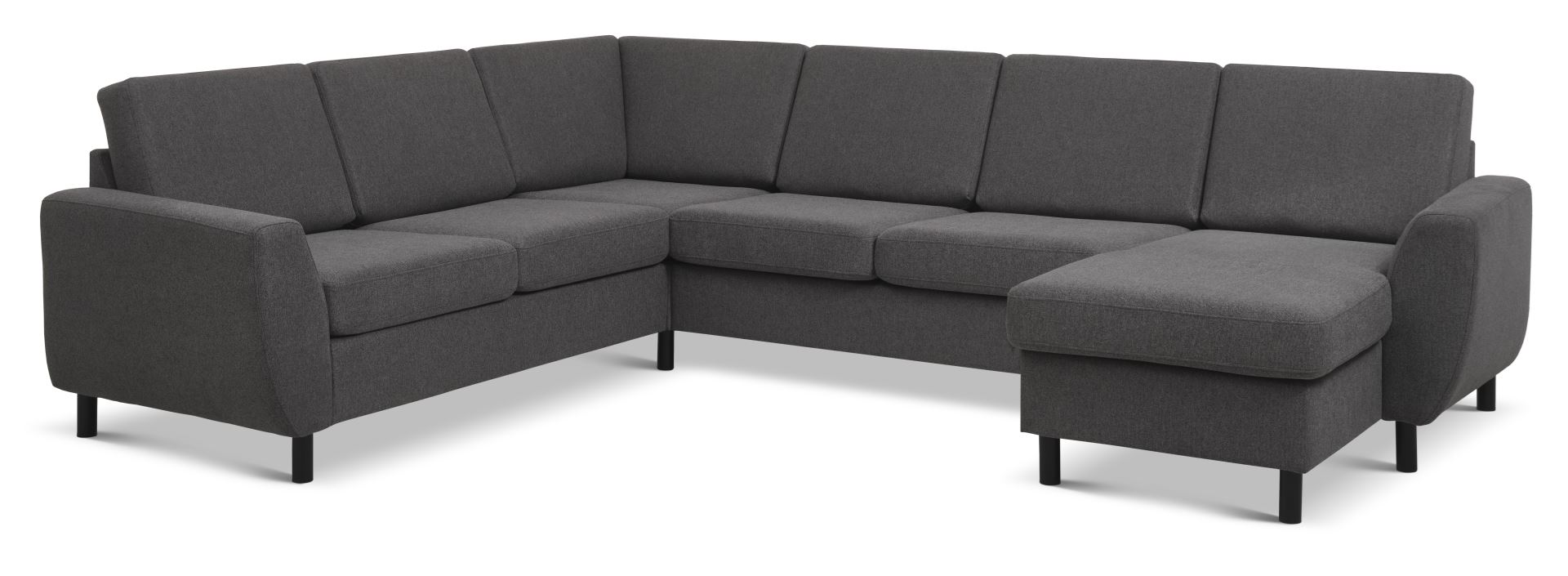 Wendy Sofa Sæt med Chaiselong i Antracitgrå Polyester