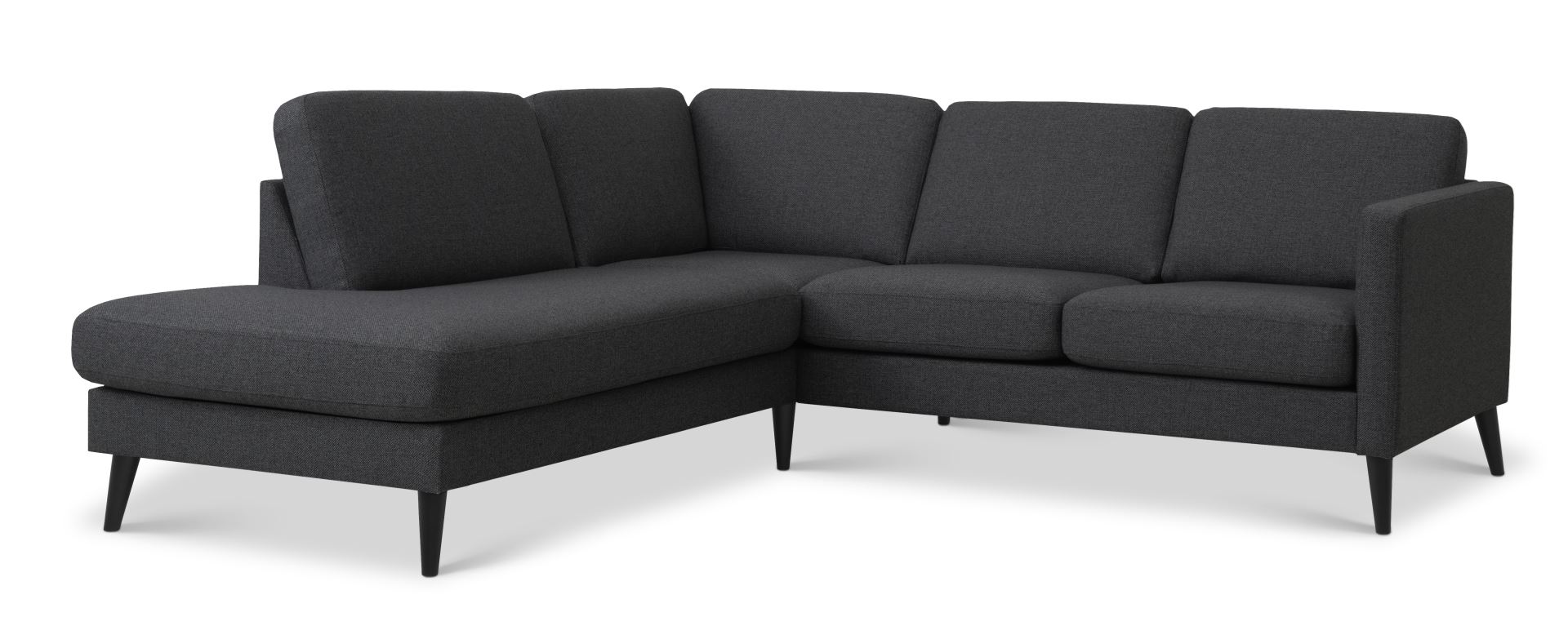 Antracitgrå Sofa med Venstre Chaiselong fra Lexpo Living