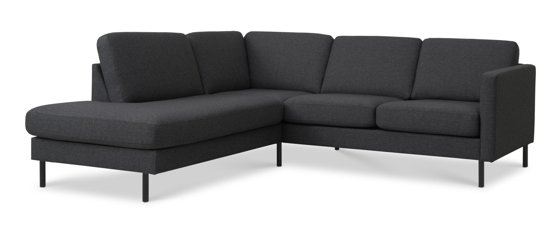 Ask Sæt 52 Lille Sofa med Chaiselong - Antracitgrå