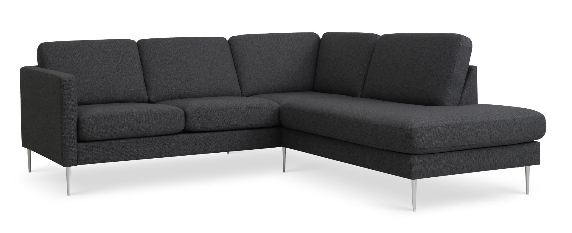 Elegant Antracit Sofa med Højre Chaiselong – Stilfuld Komfort