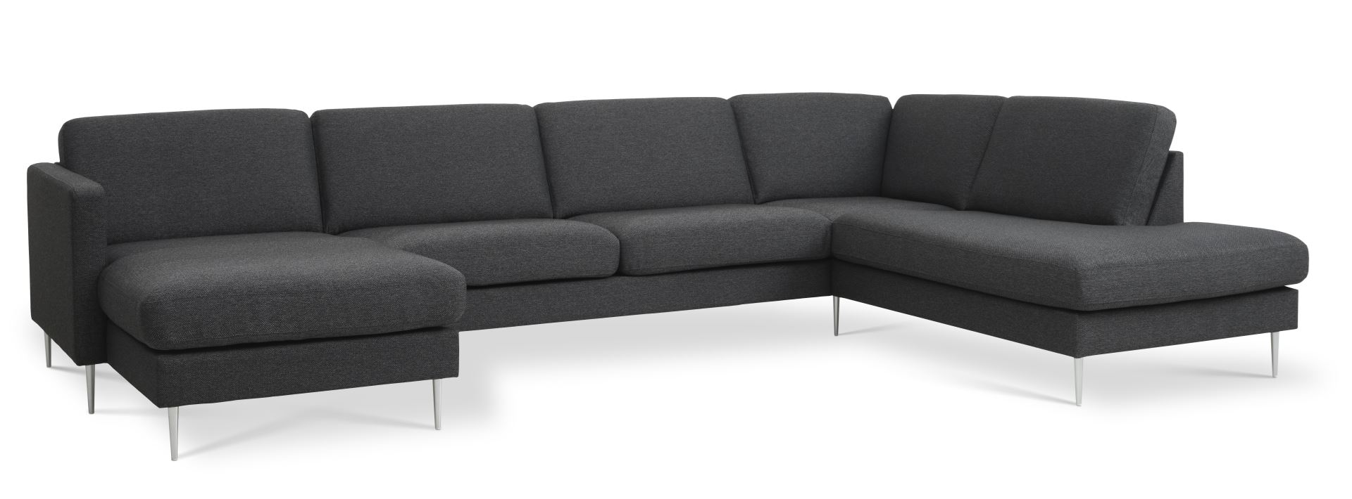 Ask Sæt 55 U-sofa med højre chaiselong – Antracitgrå Tilbud