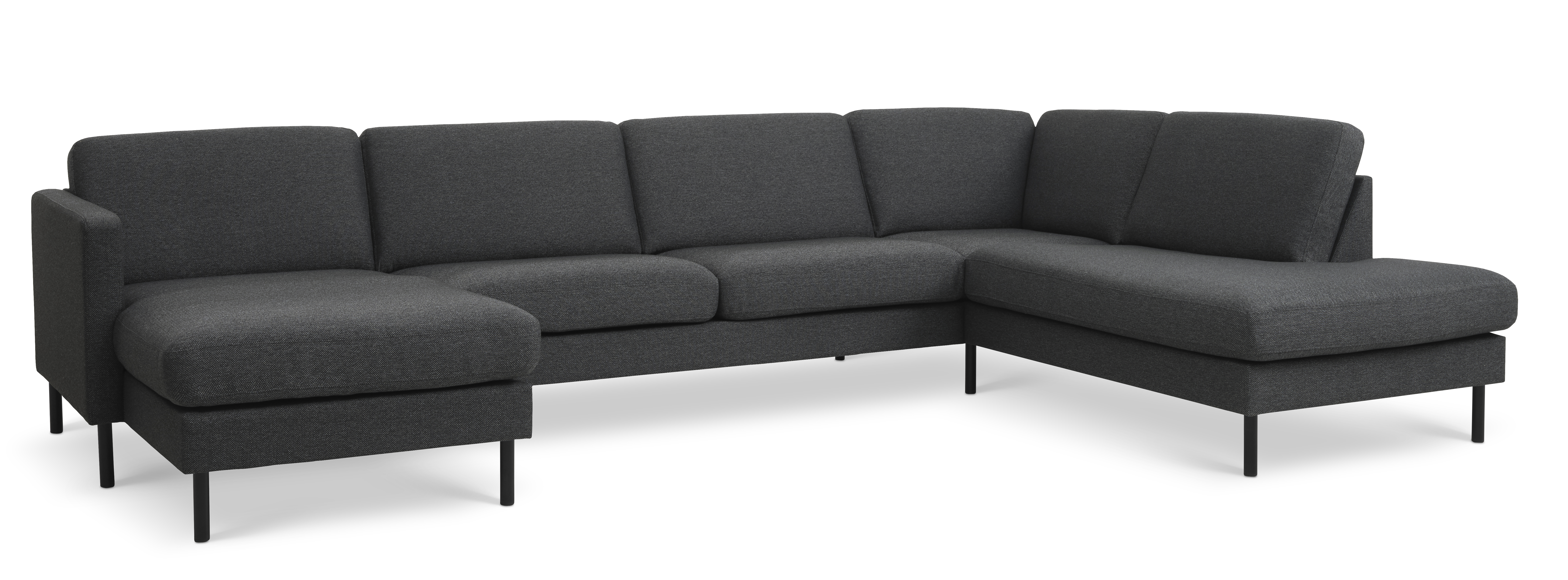 Ask Sæt 55 U-sofa med højre chaiselong – Antracitgrå