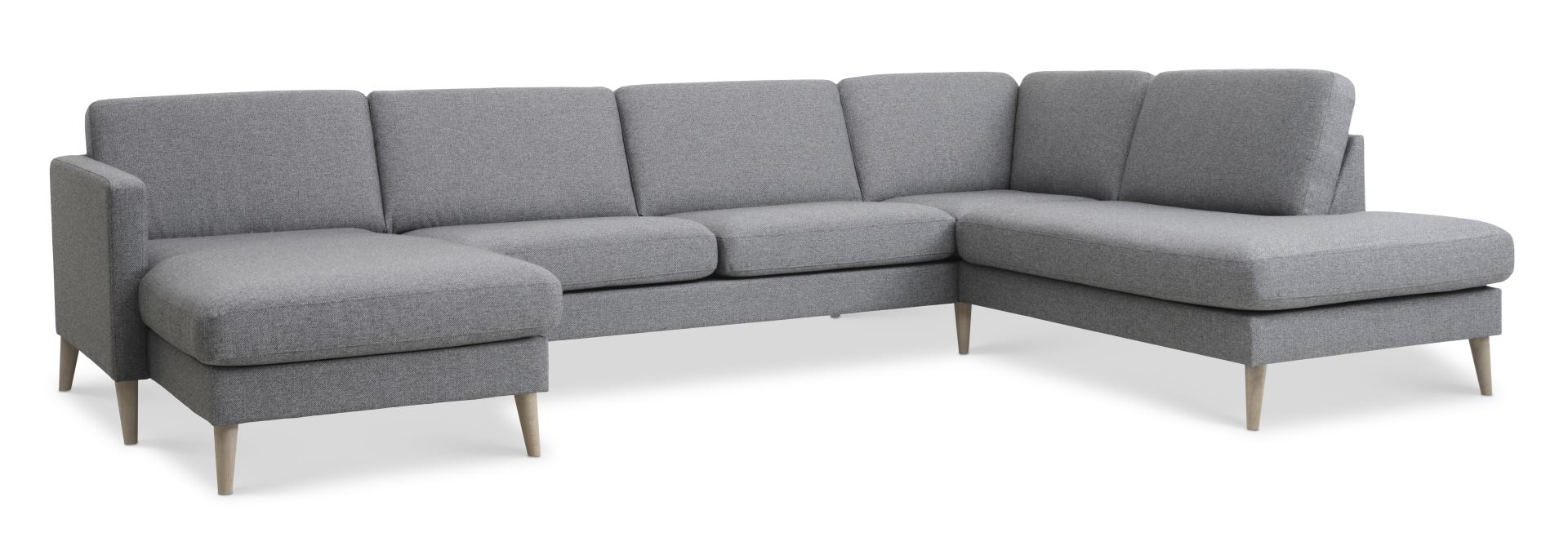 Ask Sæt 55 U-sofa med højre chaiselong i granitgrå stof