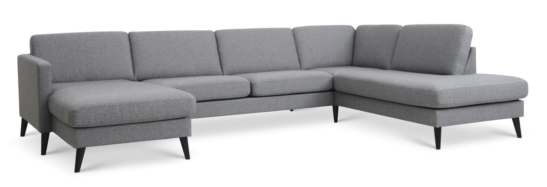 Ask Sæt 55 U-sofa med Højre Chaiselong - Granitgrå Stil