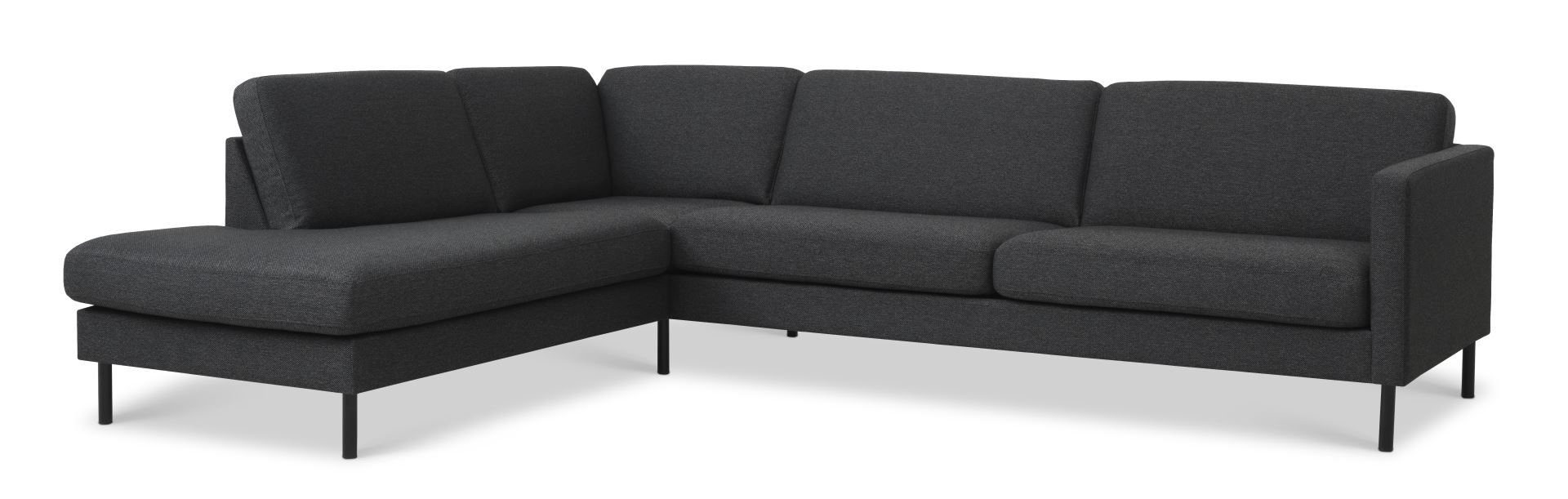 Elegant Antracitgrå Sofa med Venstre Chaiselong til Stuen