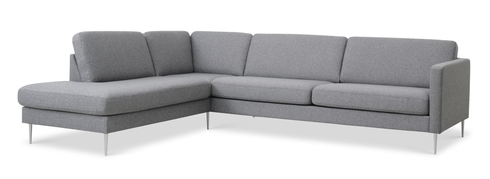 Ask Sæt 60 Sofa med Venstre Chaiselong - Granitgrå Elegance
