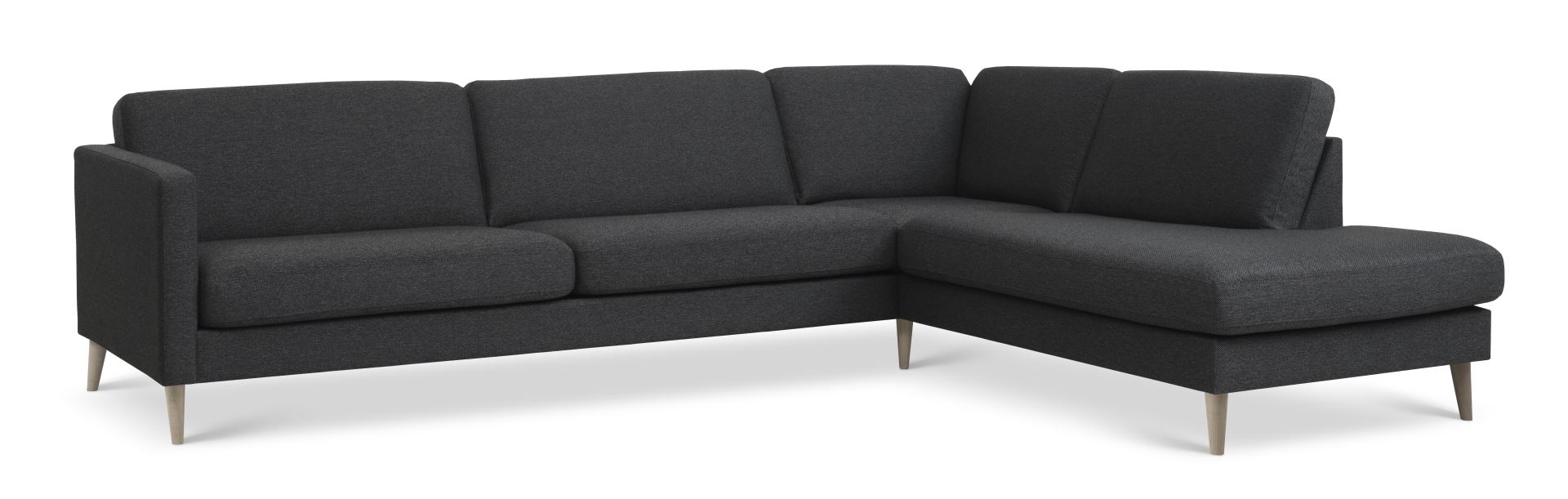 Elegant Antracitgrå Sofa med Højre Chaiselong til Stuen