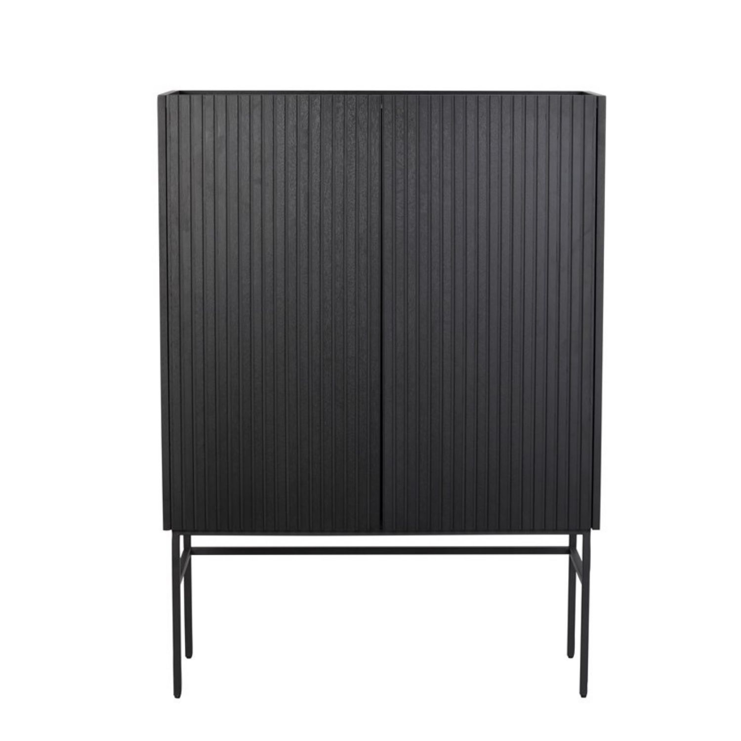Rowico Lancaster Skab       Låger Sort Træ   Sort Metal  100x40