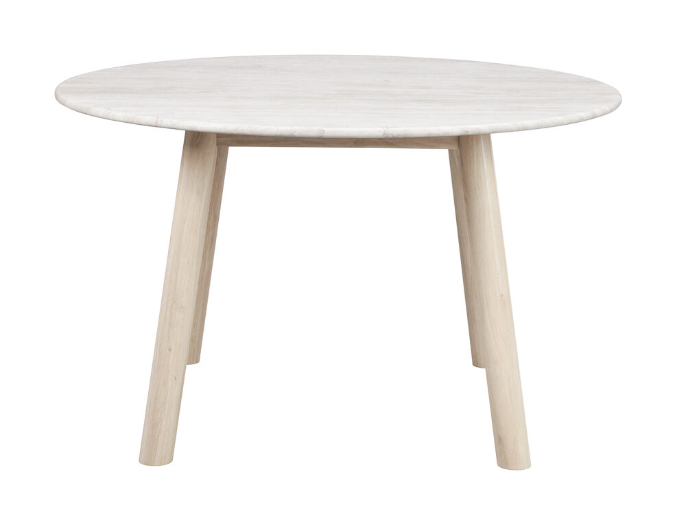 Rowico Taransay Spisebord  Rund Beige Travertin   Hvidvasket    ø125