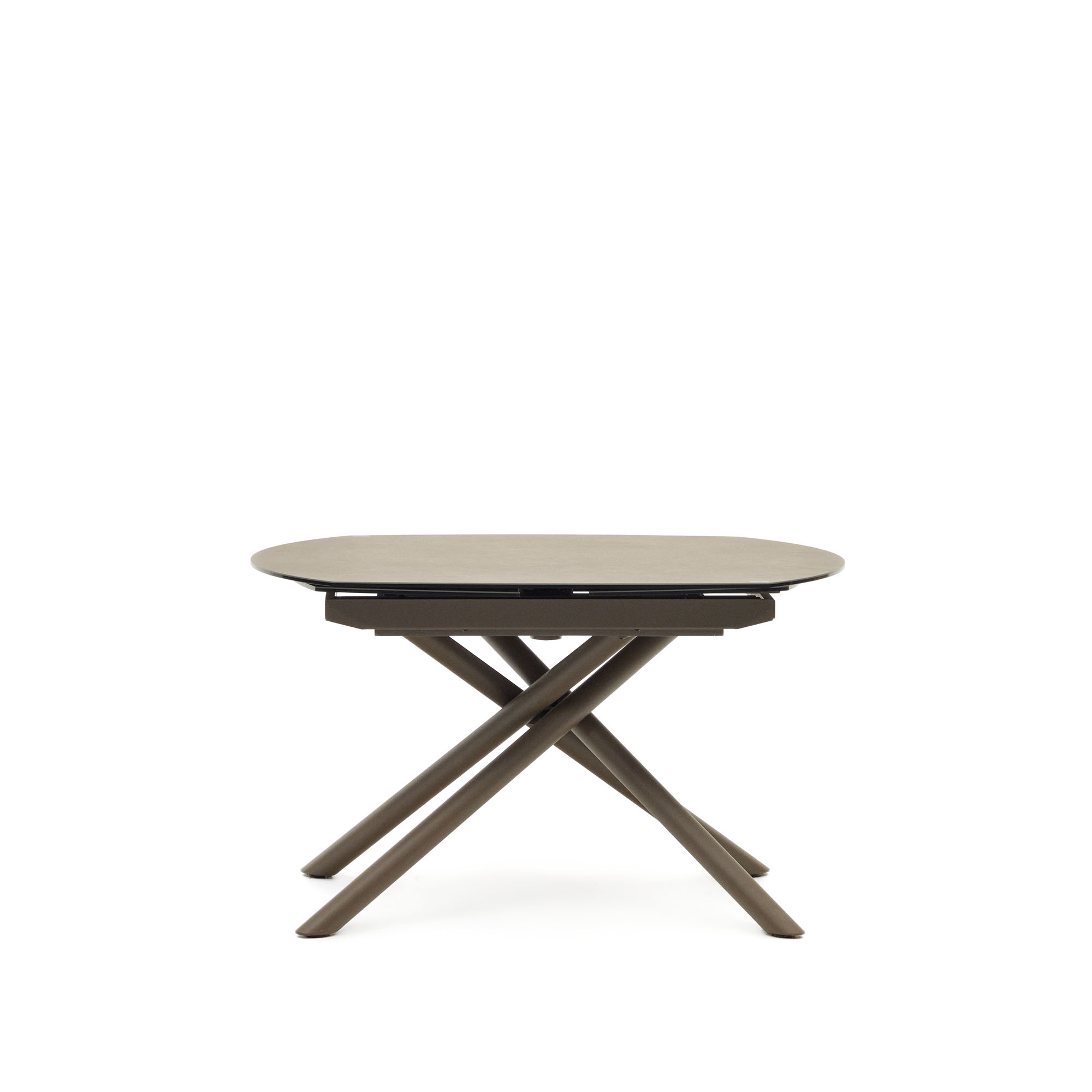 Kave Home Yodalia Spisebord     Udtræk Brun Porcelæn   Stål  130 190 X100