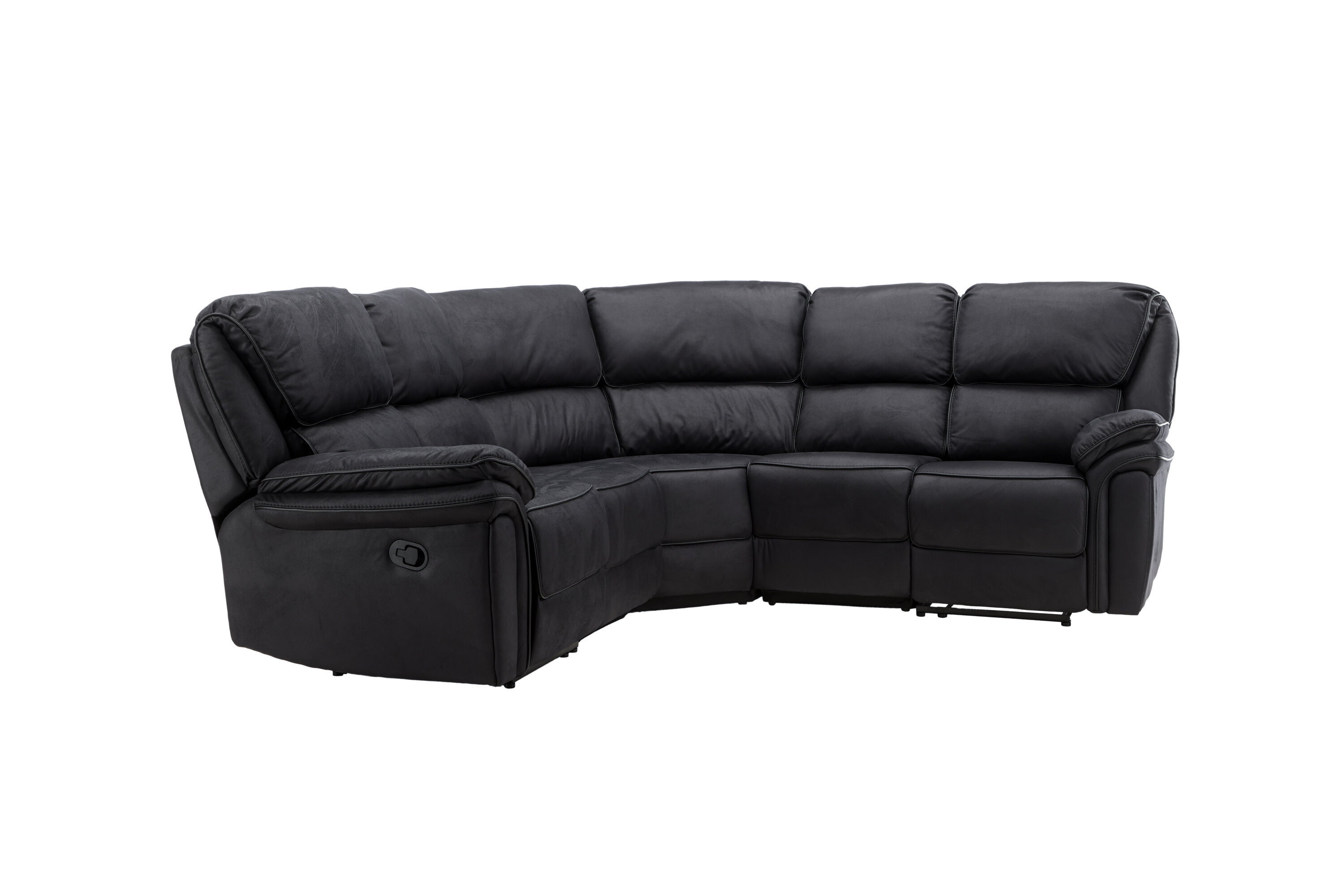 Venture Design Saranda Recliner Hjørnesofa Sort Mikrofiber