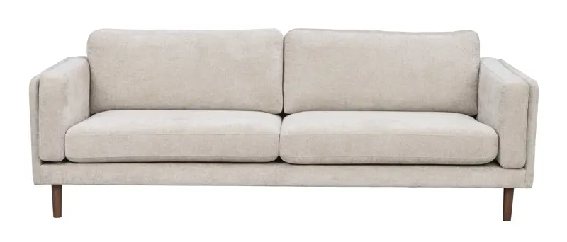Rowico Braden   Pers  Sofa Lys Beige Stof   Brun Egetræ