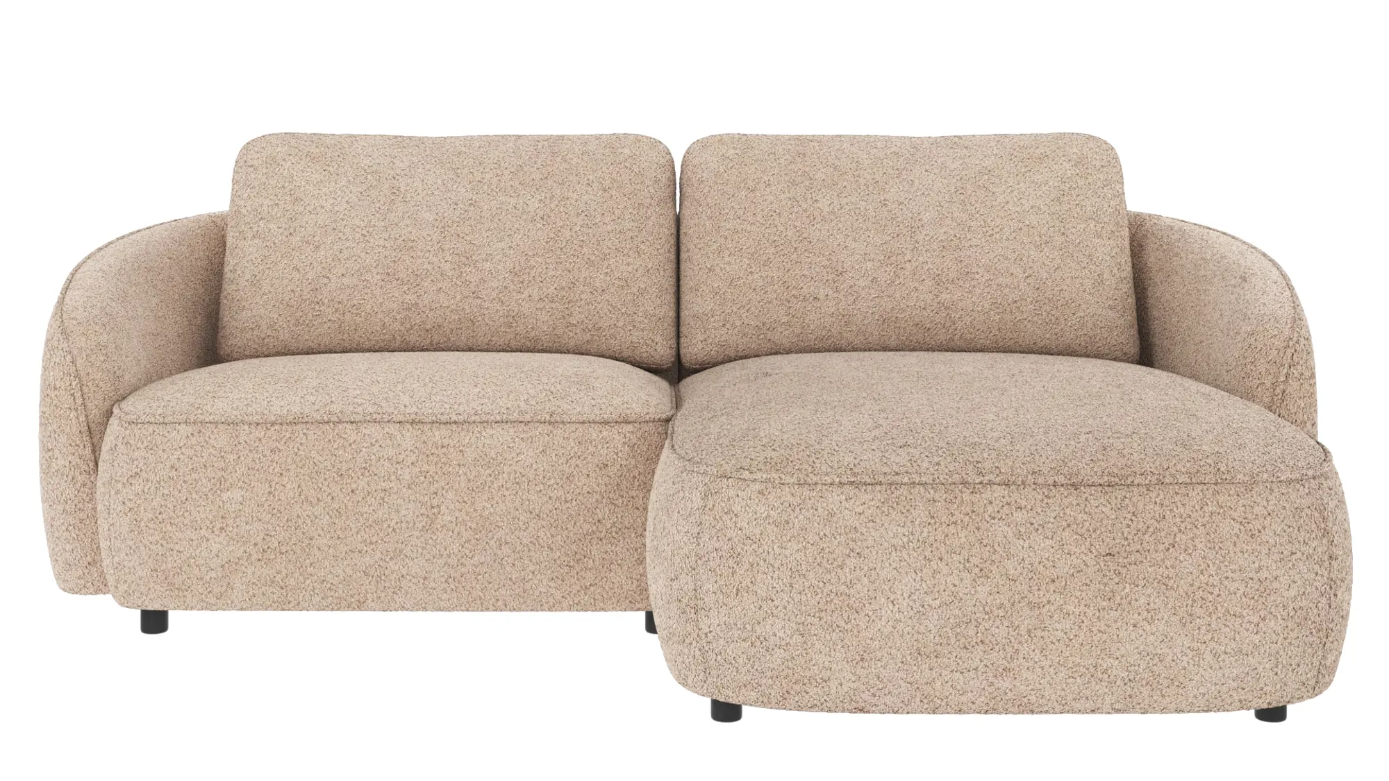 Rowico Norris   Per  Sofa     Chaiselong   Lys Beige Polyester Stof   Sort Plastik