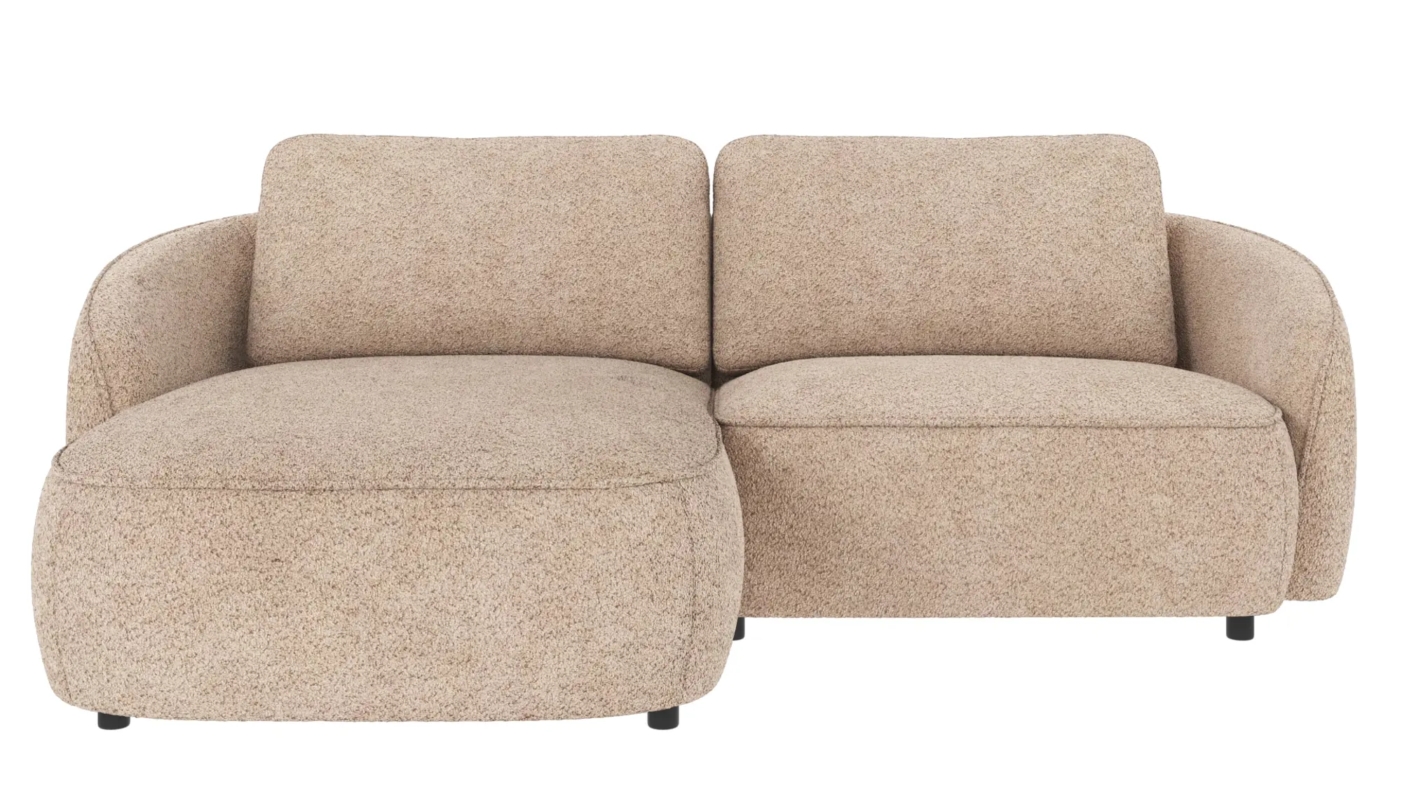 Rowico Norris   Per  Sofa     Chaiselong   Lys Beige Polyester Stof   Sort Plastik