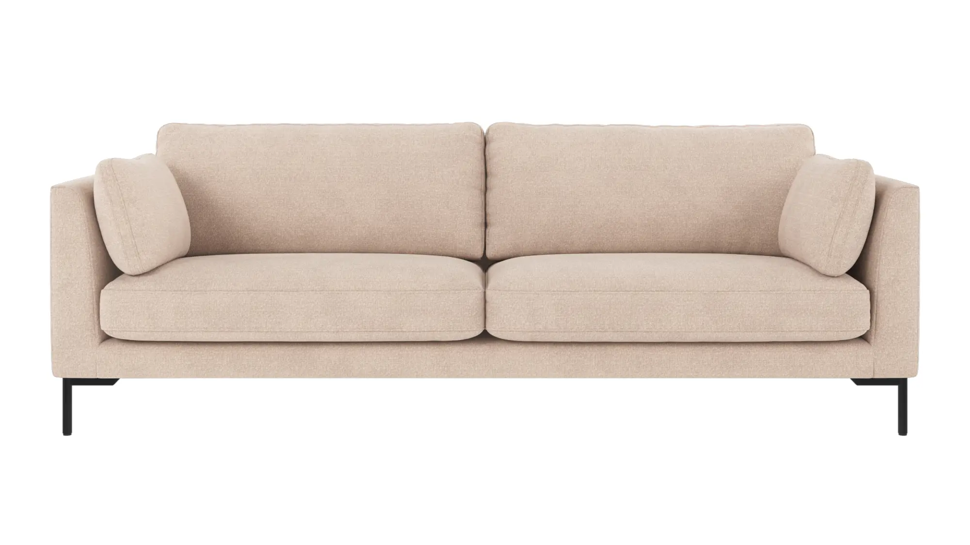 Rowico Corwin   Pers  Sofa Lys Beige Polyester Stof   Sort Metal