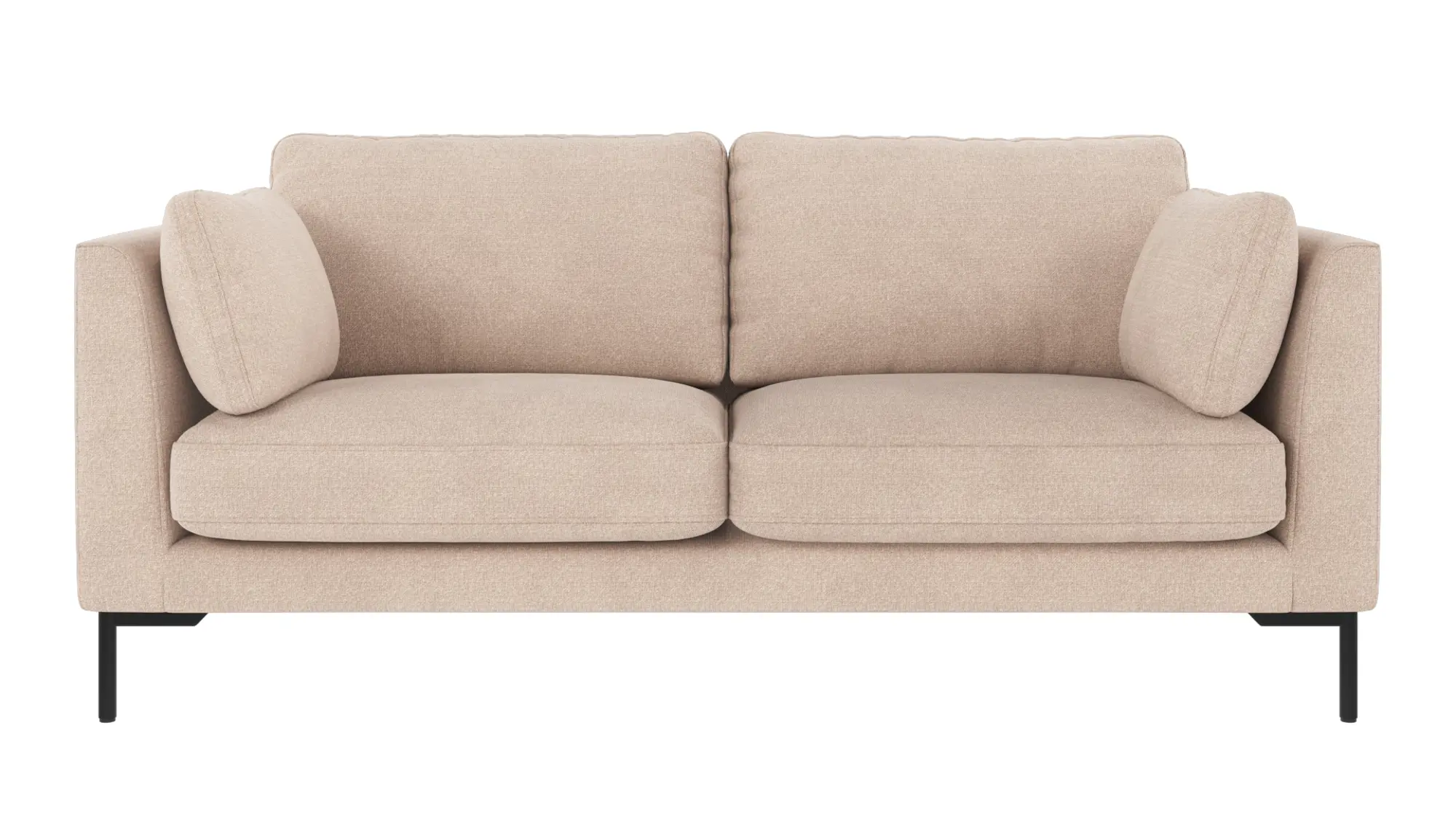 Rowico Corwin     Pers  Sofa Lys Beige Polyester Stof   Sort Metal