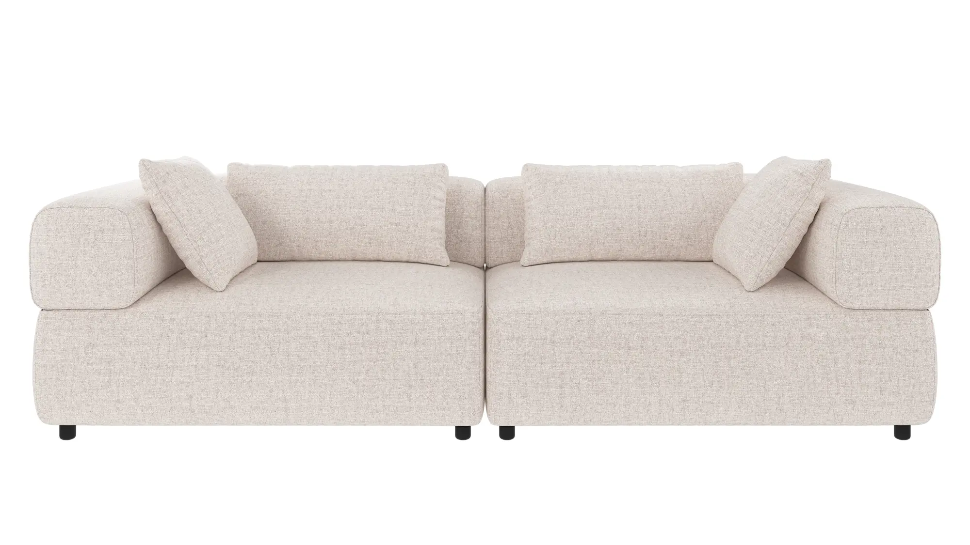 Rowico Falkner   Pers  Sofa Lys Beige Polyester Stof   Sort Plastik