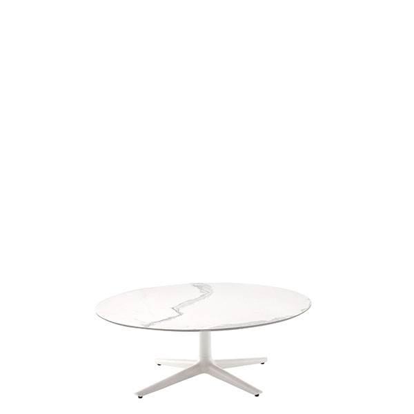 Kartell Multiplo Low Rundt Sofabord Hvid Marmor  : Erling Christensen Møbler