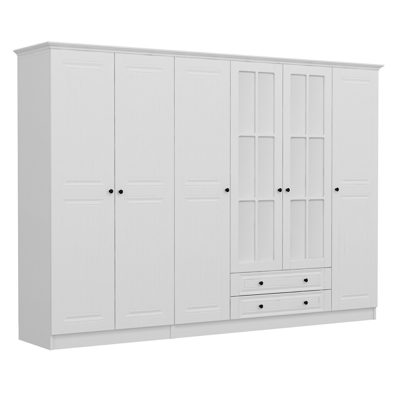 Funzi Living 4783 Garderobeskab med Spejl – Hvid Elegance