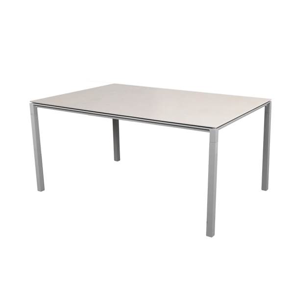 Cane-line Pure Havebord 150   90   Stel   Lysegrå Bordplade   Toscana Sand Lysegrå  Aluminium  : Erling Christensen Møbler