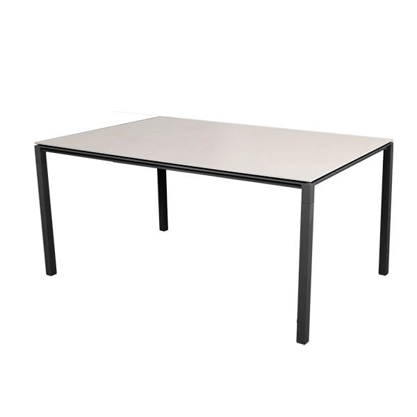 Cane-line Pure Havebord 150   90   Stel   Lava Grå Bordplade   Toscana Sand Lava Grå  Aluminium  : Erling Christensen Møbler