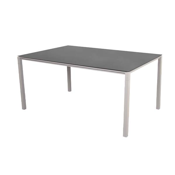 Cane-line Pure Havebord 150   90   Stel   Sand Bordplade   Nero Sort Nero Black  Keramisk  : Erling Christensen Møbler